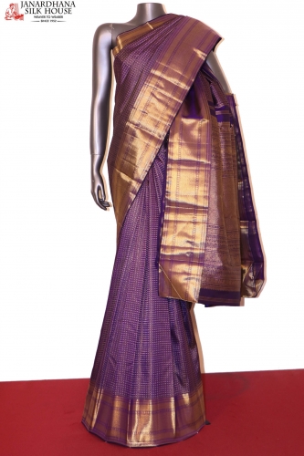 Checks Butta Grand Bridal Kanjeevaram Silk Saree